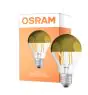 Osram Classic LED E27 Pære Filament Mirror Gull 6.5W 650lm - 827 Ekstra Varm Hvit | Erstatter 50W
